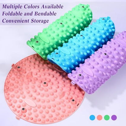 Threlaco 4 Pack Foot Massager Mat Foot Reflexology Pad with Magnetic Relaxation Massage Feet Pressure Point Pad Anti Fatigue Walk Stone Acupoint Mat Particle Portable Massage Tool(Mixed Colors) - color: Mixed Colors
