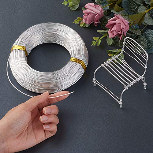 328 Feet 15 Gauge Aluminum Wire Silver Bendable Metal Craft Wire for Beading Jewelry Craft Making - color: Round-Silver, size: 1.5mm
