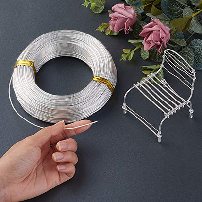 328 Feet 15 Gauge Aluminum Wire Silver Bendable Metal Craft Wire for Beading Jewelry Craft Making - color: Round-Silver, size: 1.5mm