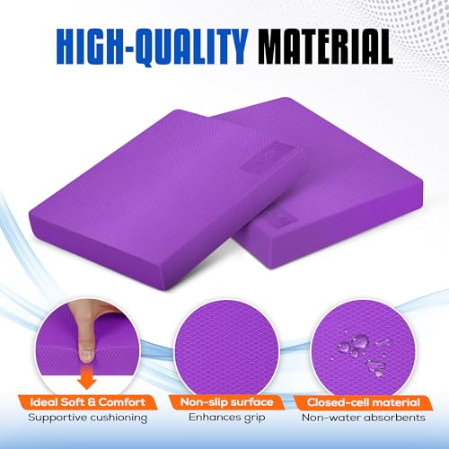 Yes4All Exercise Balance Pad, Non-Slip Foam Kneeling Pad - color: Purple - XL - (19" x 15" x 2,25"), size: X-Large