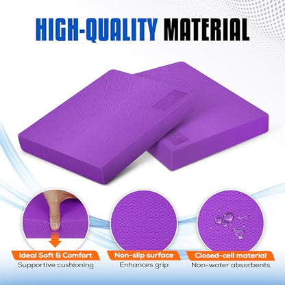 Yes4All Exercise Balance Pad, Non-Slip Foam Kneeling Pad - color: Purple - XL - (19" x 15" x 2,25"), size: X-Large