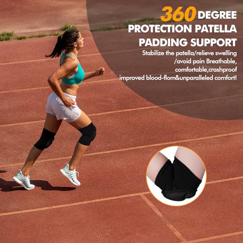 Protective Knee Pads, Thick Sponge Anti-slip,Women's/Men's Knee Pads for Volleyball, Rock Climbing, Cycling, Dancing, Gardening, Gardening, Flooring, House Cleaning, Construction Work with Thick EVA Foam Liner Black M - size: Medium