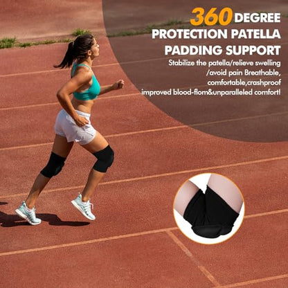 Protective Knee Pads, Thick Sponge Anti-slip,Women's/Men's Knee Pads for Volleyball, Rock Climbing, Cycling, Dancing, Gardening, Gardening, Flooring, House Cleaning, Construction Work with Thick EVA Foam Liner Black M - size: Medium