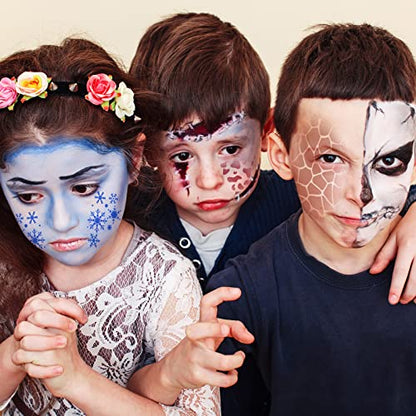 Chinco 24 Pieces Face Paint Stencils Face Body Tattoo Templates Painting Stencils for Kids Holiday Halloween Makeup Body Art Tattoos(Vivid Style) - color: Vivid Style