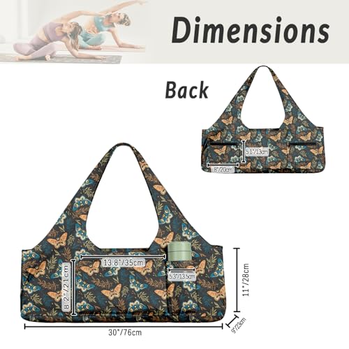 Yoga Mat Bag for Women Men Large Yoga Bag Travel - color: Butterfly