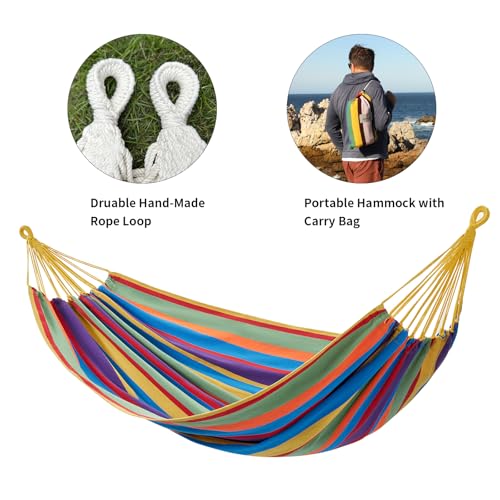 Brazilian Double Hammock with Tree Straps, Extra Large, 450 lbs Capacity - color: Tropical, size: X-Large
