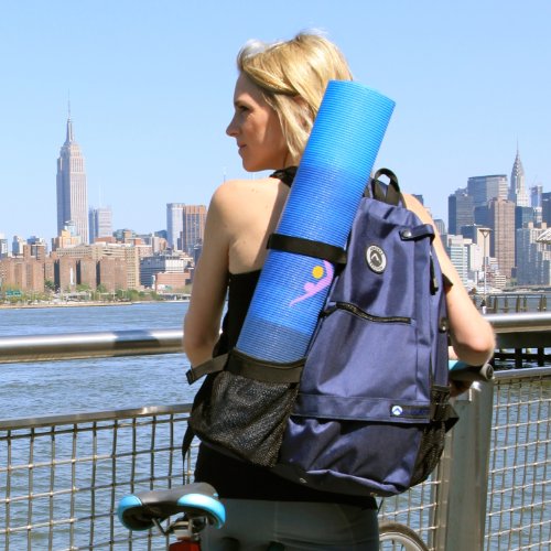 AURORAE Yoga Mat/Gym/Pickleball Cross-body Sling Back Pack. Mat sold separately - color: Blue