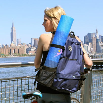 AURORAE Yoga Mat/Gym/Pickleball Cross-body Sling Back Pack. Mat sold separately - color: Blue