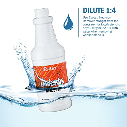Ecotex Screen Printing Emulsion Remover, Diazo Photo Stencil Remover, Pt | Biodegradable Emulsion Remover For Silk Screens - Removes Diazo, Photo Emulsion & Stencil Residue, Dilutes Up To 4:1, 1 Pt - size: 16 Ounce (Pack of 1)