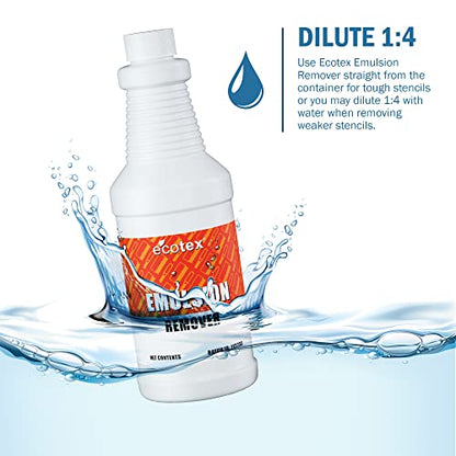 Screen Print Direct Ecotex® Screen Printing Emulsion Remover (Quart - 32oz.) - Diazo Photo Emulsion Cleaner for Silk Screens and Stencil Remover | Biodegradable Emulsion Remover For Silk Screens - Removes Diazo, Photo Emulsion & Stencil Residue, Dilutes U