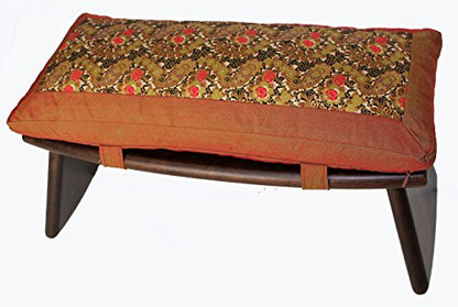Meditation Bench & Cushion Set - Folding Seiza - Indochine Saffron - color: Indochinesaffron