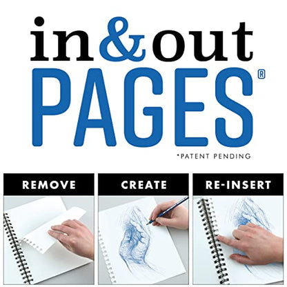 Koh-I-Noor 11" x 17" Bristol Vellum Bright White Paper Pad with In and Out Pages, 270 GSM, Side Wire-Bound, 20 Sheets per Pad (26170401513) - color: Vellum Bright White, size: 11 x 17 Inches