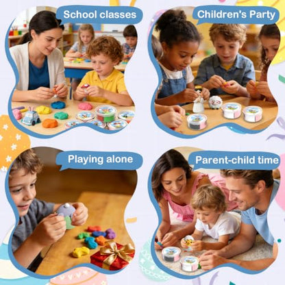 Easter Air Dry Clay for Kids,12 Boxes Modeling Magic Clay Kit with Sculpting Tools Tutorials, Safe & Non-Sticky DIY Craft Kit for Easter Basket Stuffers Gifts - color: Clay Easter Kit