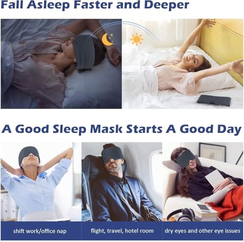 Mavogel Full Coverage Sleep Mask for Sleeping, Light Blocking Eye Mask | Adjustable Closure, Ultra Soft Breathable Modal Eye Cover for Women Men, Pressure-Free for Travel, Nap & Shift Work