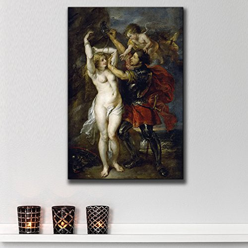 wall26 - Oil Painting of Perseus Liberating Andromeda by Peter Paul Rubens - Baroque Style - Angels, Catholic, Christianity - Canvas Art Home Art - 12x18 inches - color: 11. Perseus Liberating Andromeda, size: 18"L x 12"W
