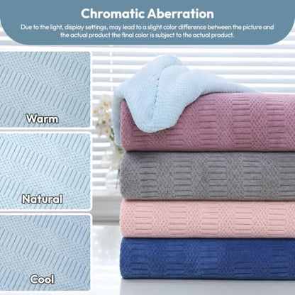 JML Microfiber Bath Towels, 2 Pack, 27x55 in, Light Blue - color: Diamond Cross Grid Light Blue, size: 2 Pack (27 in x 55 in)