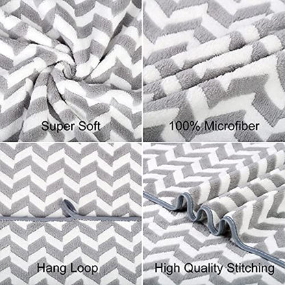 JML Microfiber Bath Towels, Chevron Grey, 30" x 60", 2 Pack - color: Chevron Grey, size: 2 Pack (30 in x 60 in)