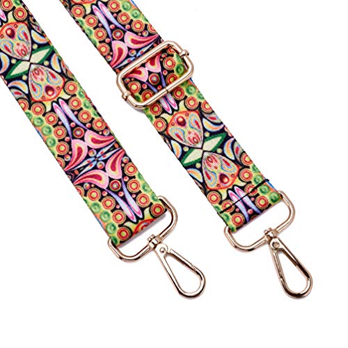 ZOOEASS Wide Shoulder Strap Adjustable Replacement Belt Crossbody Canvas Bag Handbag - color: Paisley, size: EXTRA LONG:66.9"(170cm)Wide:1.4"(3.5cm)