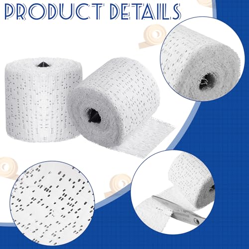 Heentan 6 Rolls Plaster Bandages Strips for Belly Cast Art,2 X 180 Inches | Fast Setting Plaster Gauze for Mask Making, Sculpture Molds, DIY Crafts, Pregnancy Belly Casting, Scenery Art Projects - size: 2 x 180 Inch
