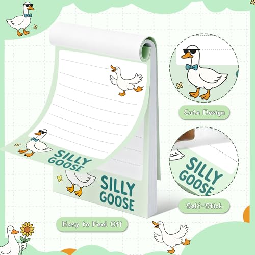Goose Sticky Notes Gifts – 12 Pads Silly Office Gifts for Coworkers | Funny Post It Notes, 600 Sheets 3.6 x 2.4 Inch Novelty Silly Notepads, Goose Self-Stick Memo Pads for Office, School, Desktop - color: 12pcs Goose