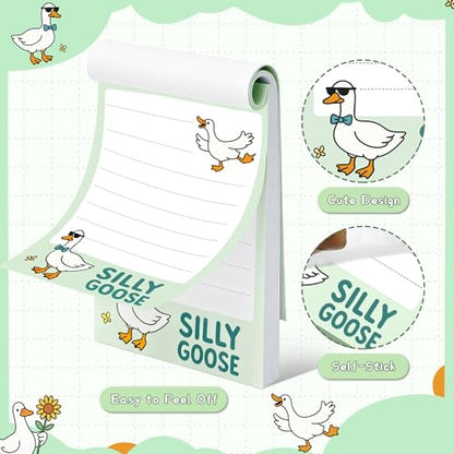 Goose Sticky Notes Gifts – 12 Pads Silly Office Gifts for Coworkers | Funny Post It Notes, 600 Sheets 3.6 x 2.4 Inch Novelty Silly Notepads, Goose Self-Stick Memo Pads for Office, School, Desktop - color: 12pcs Goose