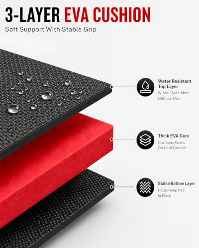 Mechanic Mat, 47.2 x 15.7 x 1 Inch Foldable Mechanic Kneeling Pad, Red - color: Red
