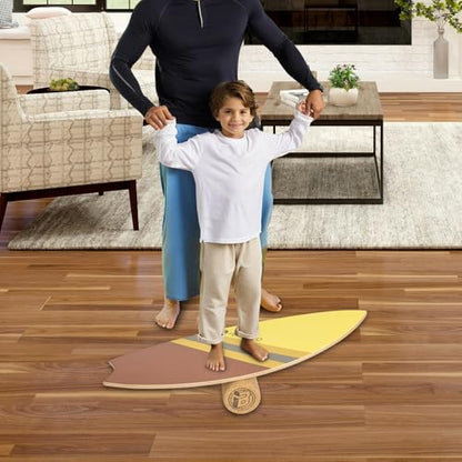 Balance Board Trainer – 10-Layer Wooden with Non-Slip Fish Tail