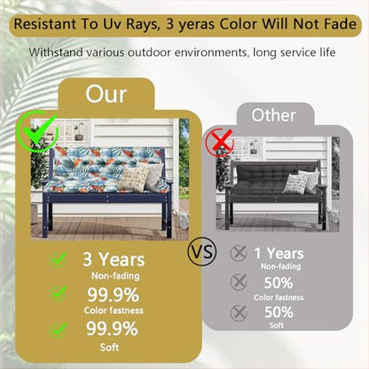 Porch Swing Cushion Three Seat Waterproof, Summer, 40 x 55in - color: Summer, size: 40 x 55in