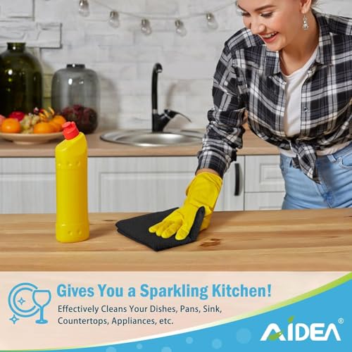 AIDEA Microfiber Cleaning Cloth Black 100PK, Microfiber Towels 11.5"×11.5" - color: Black