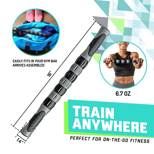 Elite Massage Roller Stick Targets Sore, Tight Leg Muscles to Prevent Cramps and Release Tension. It's Sturdy, Lightweight, Smooth Rolling and Thankfully This Lifesaver has Comfortable Handles.Green - color: Green