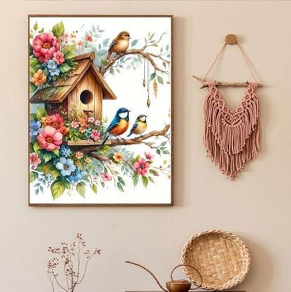 PKLZQSH Birds Diamond Art Painting Kits for Adults, Animal Full Drill Diamond Dots Paintings for Beginners, Round 5D Diamonds Pictures Gem Art Painting Kits DIY Crafts Kits 12X12inches