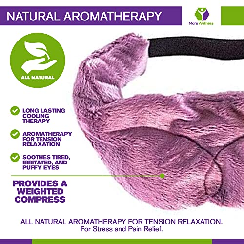 Cooling Eye Compress - Soft Blackout All Natural Aromatherapy for Tension Relaxation, Stress and Pain Relief - Wearable Tension Migraine & Headache Relief - Long Lasting Cooling Therapy - color: Mauve