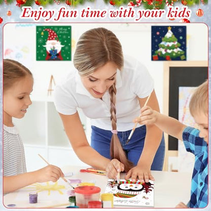 Sherr 12 Pcs Pre Drawn Canvas for Adults,Cute Xmas,8 x 8 Inch | Pre Printed Canvas, Sip and Paint Party Canvas Painting Kit, for Holiday Painting Crafts Favor - size: 8 x 8 Inch, style: Cute Xmas