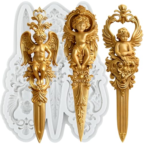 Baroque Holy Sword Polymer Clay Mold Angels Baby Silicone Molds | Jewelry Making Epoxy Resin Casting Air Dry Polymer Clay Craft - color: Style B