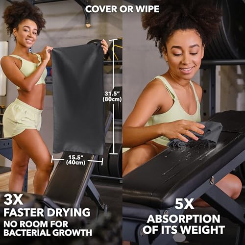 Trailoom Microfiber Gym Towels, Quick Dry, Highly Absorbing, Odor-Free - color: Dark Gray