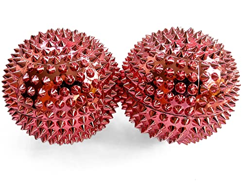 2X Spiky DBT Skill Balls | 1.85 inch | Magnetic Stress Relief Balls | Spiky Massage Balls for Relaxation, Tension Release, Focus & Mobility (Rose Gold) - color: Rose Gold, size: 2 inches