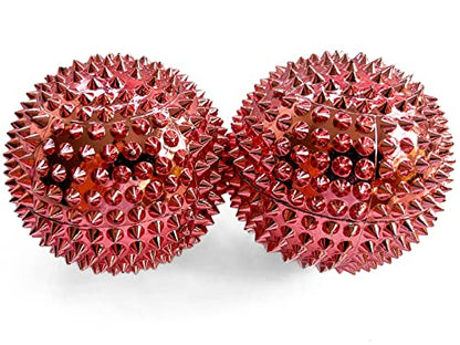 2X Spiky DBT Skill Balls | 1.85 inch | Magnetic Stress Relief Balls | Spiky Massage Balls for Relaxation, Tension Release, Focus & Mobility (Rose Gold) - color: Rose Gold, size: 2 inches