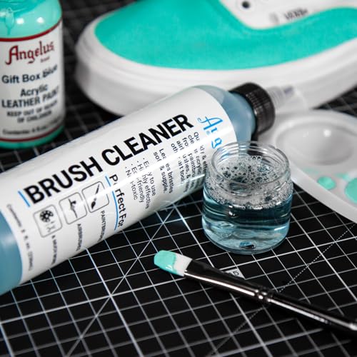 Angelus Brush Cleaner – Fast-Acting Cleaner for Brushes, Airbrushes & Art Tools – Effectively Removes Dried Acrylic, Oil, and Water-Based Paints, 8 ounces