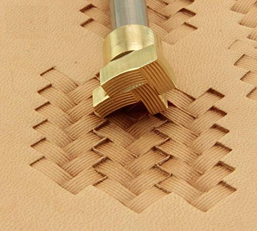 DandS ltd Leather Stamp Tool, Basket Weave, Professional Steel Craft Tool for Leatherworking, Embossing, Carving & Stamping Leather Projects, Belts Wallets & DIY Projects Compatible with Mallet #208 - color: Basket Weave 0.59" X 0.47"