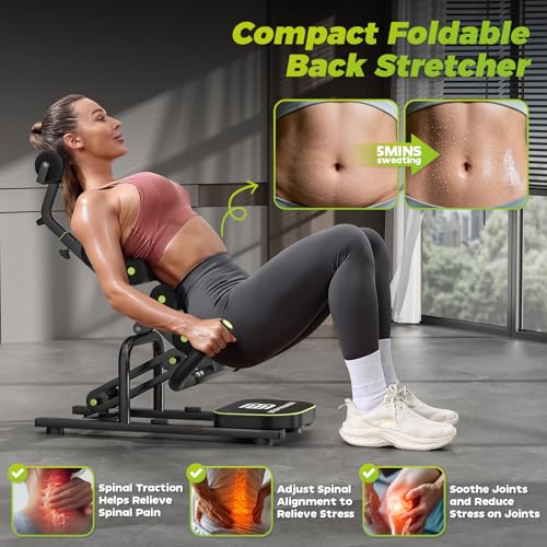 Mini Inversion Chair for Back Pain Relief, Compact Foldable Back Stretcher with Spine Decompression, Full Back & Neck Stretch, Easy Assembly, 330 lbs Weight Capacity