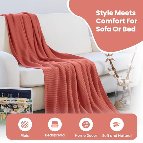 Dalisa Alina GOTS Organic Cotton Throw Blanket, Amberglow, 50x60 in - color: Amber Glow, size: 50x60