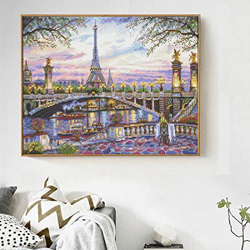 LANDFAIR Diamond Painting Kits - 15x20 inch Round Full Drill Paris Memories Diamond Art Kits for Adults - color: Paris Memories