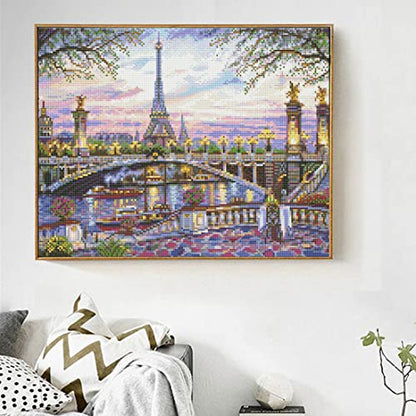 LANDFAIR Diamond Painting Kits - 15x20 inch Round Full Drill Paris Memories Diamond Art Kits for Adults - color: Paris Memories