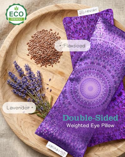 Hihealer Lavender Eye Pillow for Relaxation, Yoga, Sleep, Weighted Eye Mask - color: Deep Royal Purple