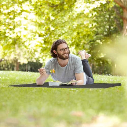 Pocket Picnic Blanket, Small Picnic Blanket 43x27" 1.27oz Black 1 Person - color: Black (Red Pack), size: 43x27″