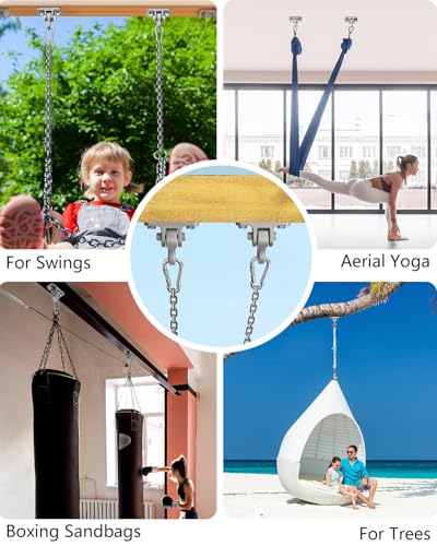 Heavy Duty Swing Hangers, Indoor-Outdoor Hooks, 4-Pack - color: 4 Pack Silver