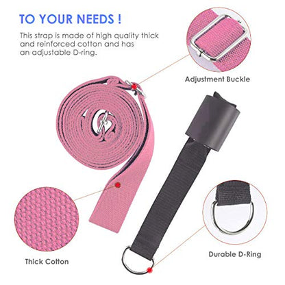 Adjustable Leg Stretcher Lengthen Ballet Stretch Band - Easy Install on Door Flexibility Stretching Leg Strap Great Cheer Dance Gymnastics Trainer Stretching Equipment Taekwondo Training - color: pink