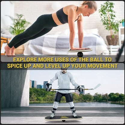 Sportneer Balance Board, 7-Mode Balance Trainer with Roller & Ball - color: Gold