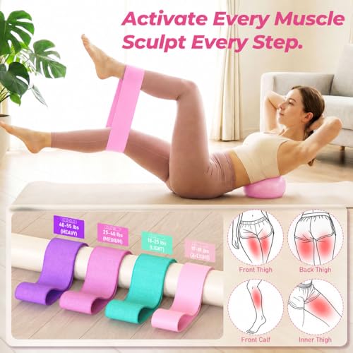 Pilates Kit for Home Workout, All-in-One Yoga Pilates Equipment with 14.5" Pilate Ring and Small Exercise Ball Set, Pilates Essentials for Women at Home