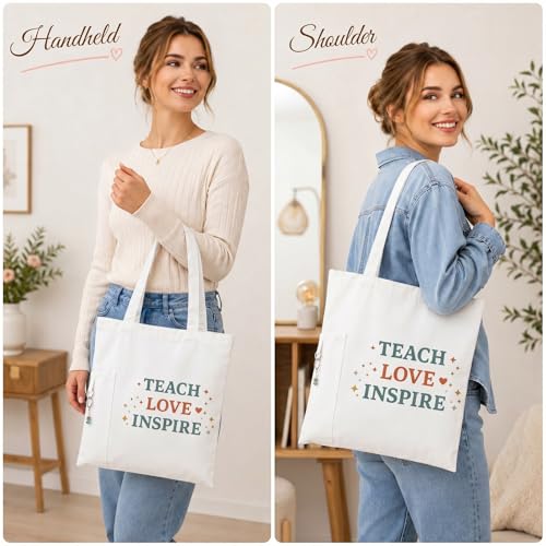 Teacher Tote Bags for Travel Shopping, Teacher Appreciation Gifts - color: Style-2